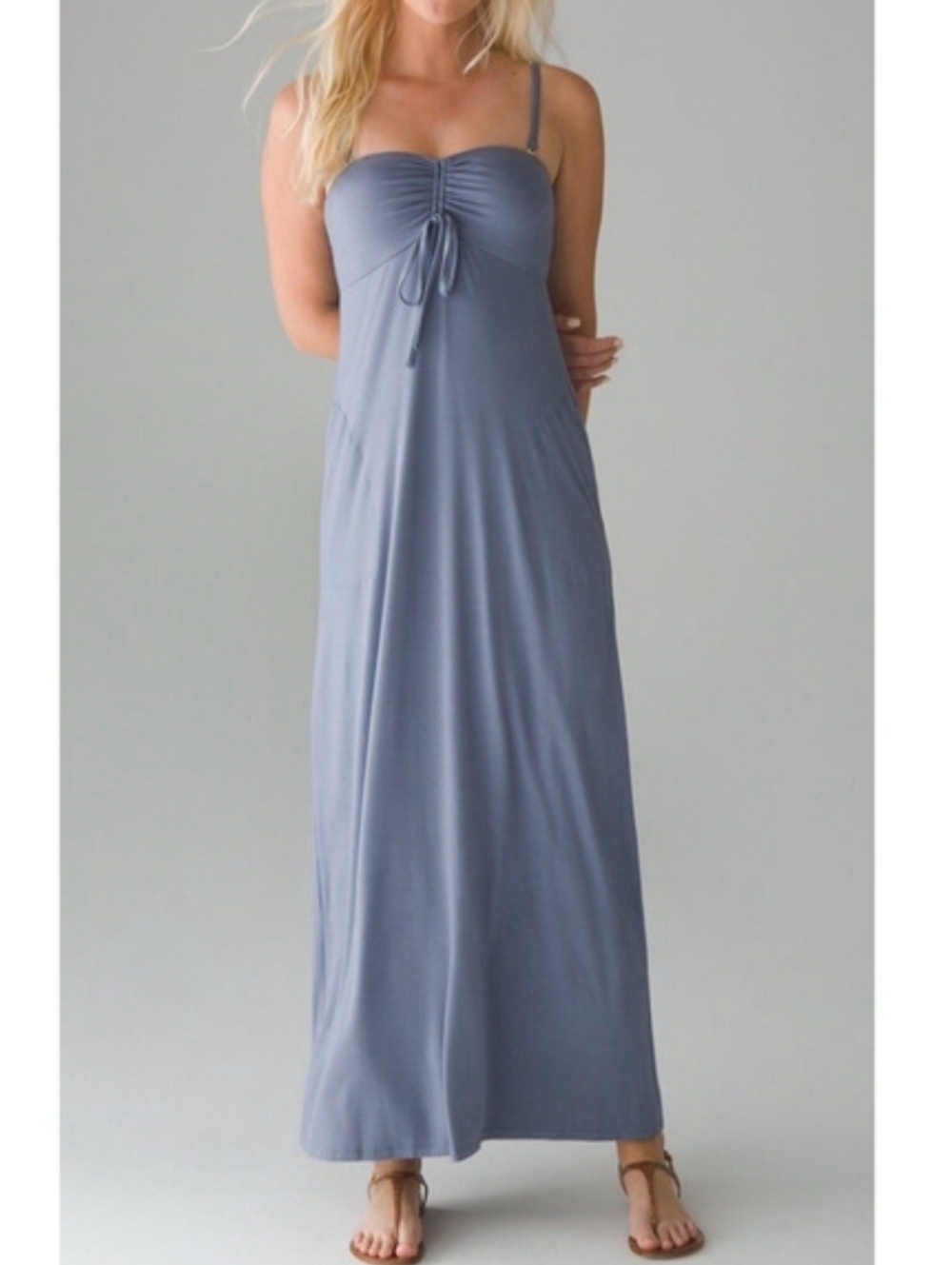 Soma Stone Blue Strapless Maxi Dress